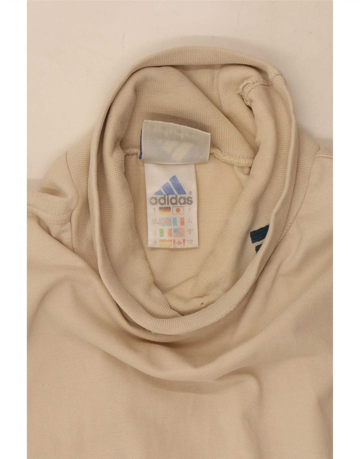 Adidas Mens Top Maneca Lunga UK 38/40 Medium Bej Bumbac