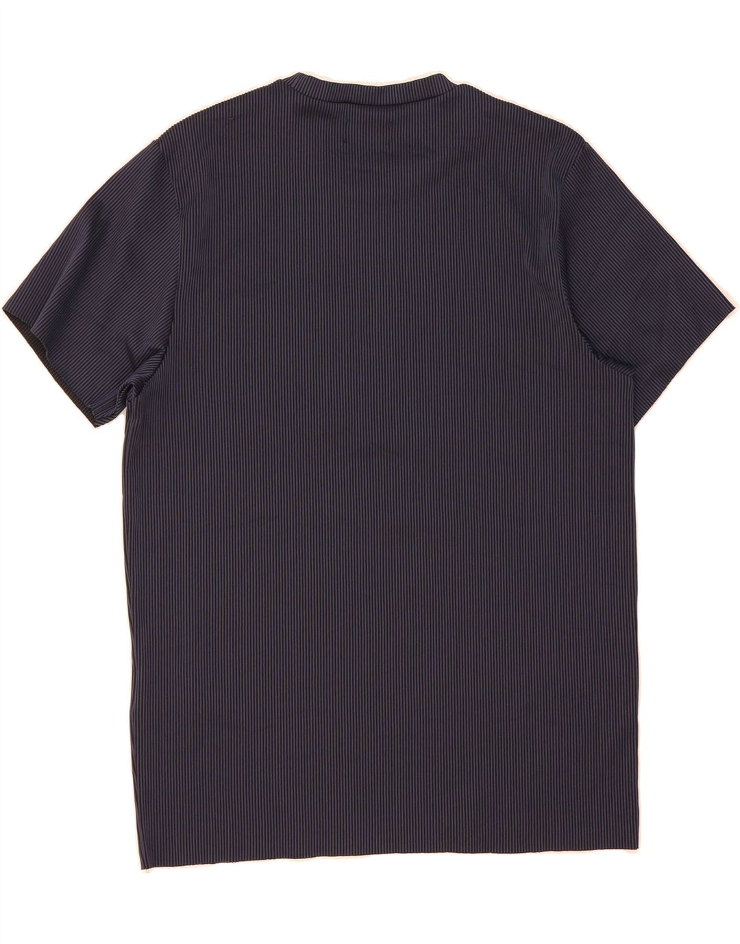 JACK & JONES Mens T-Shirt Top Small Navy Blue Pinstripe Polyester Vintage Jack & Jones and Second-Hand Jack & Jones from Messina Hembry 