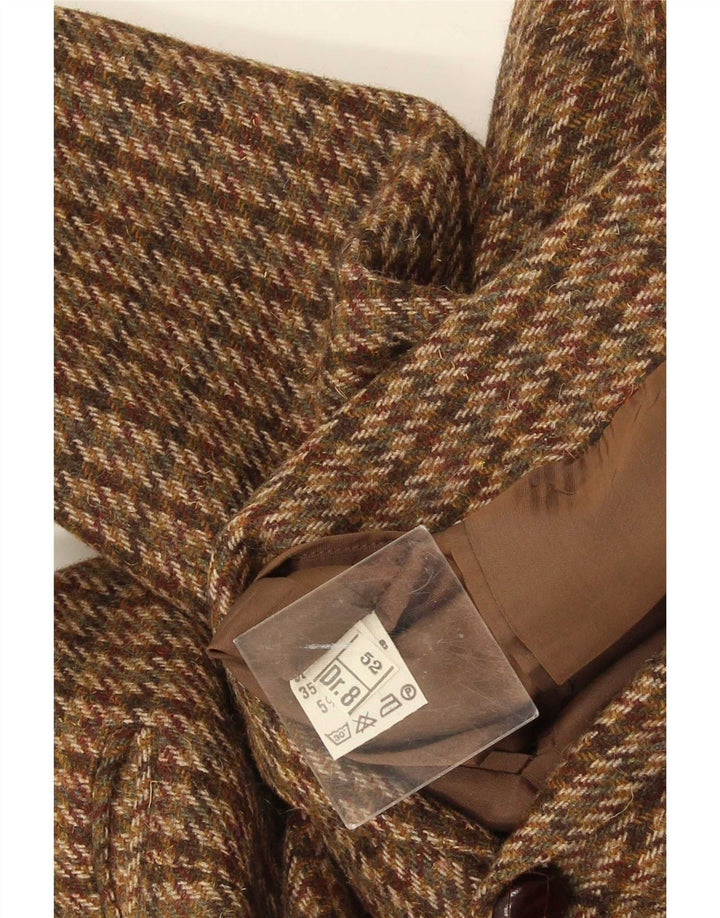 Jachetă vintage pentru bărbați cu 2 nasturi IT 52 XL Lână maro cu picior de gală
