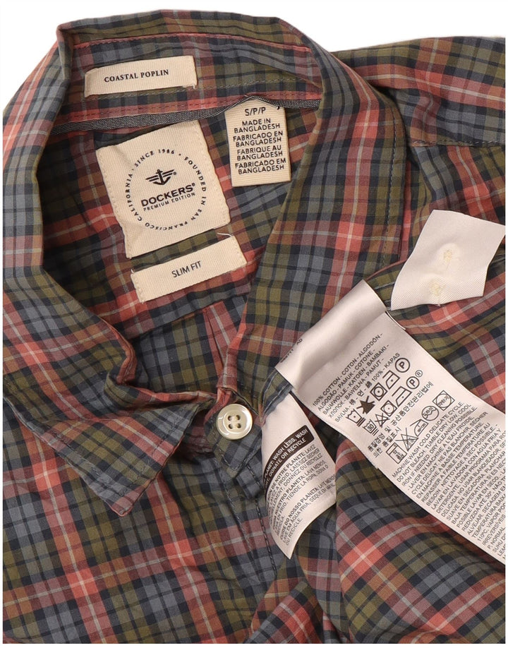 Cămașă pentru bărbați DOCKERS Slim Fit, bumbac cu carouri, multicoloră