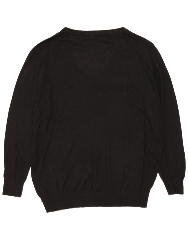 Pulover oversize cu decolteu în V Zara pentru femei UK 14 Medium Black Modal
