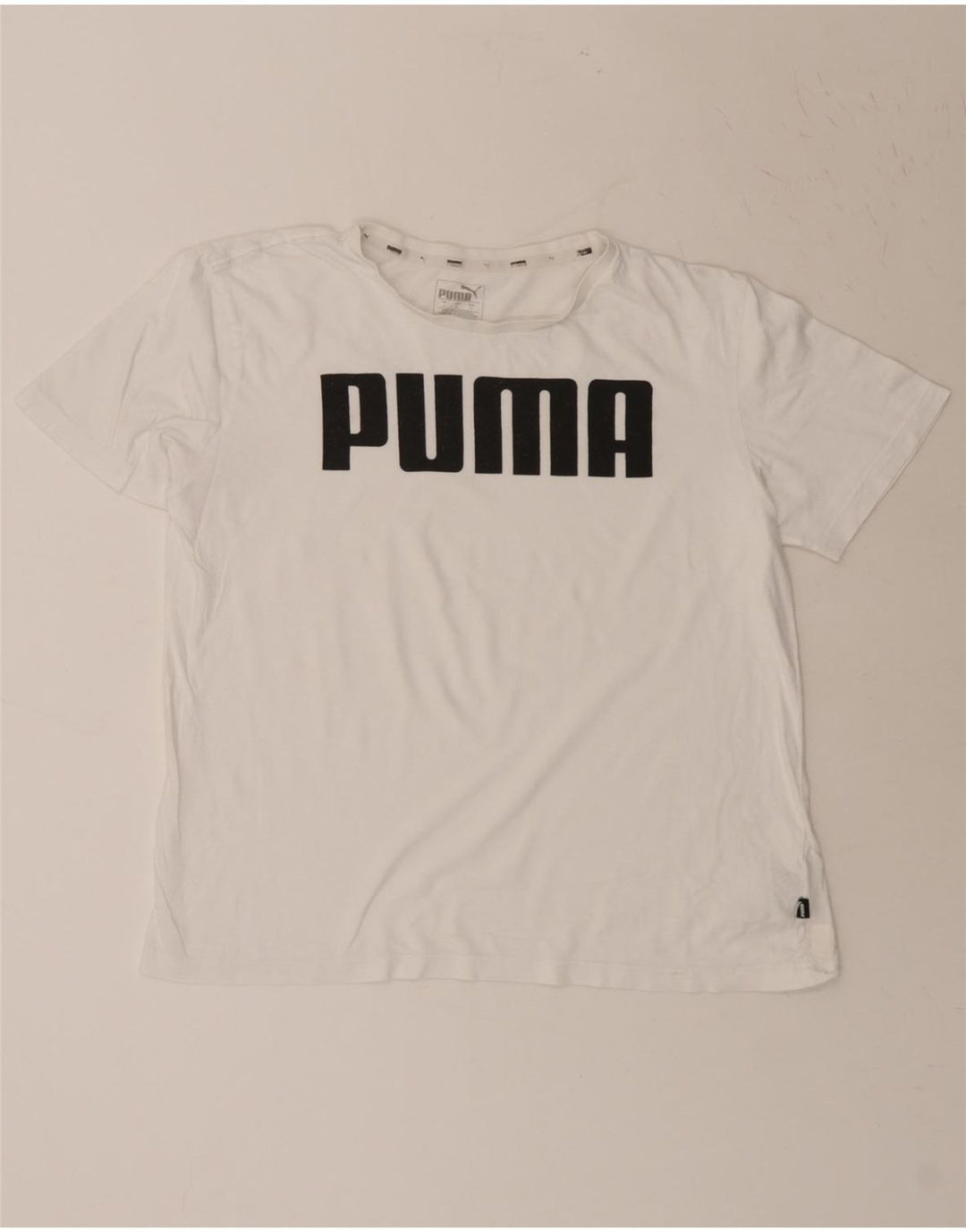PUMA Womens Graphic T-Shirt Top UK 14 Medium White Cotton Vintage Puma and Second-Hand Puma from Messina Hembry 