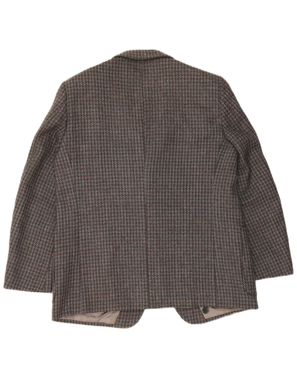 Jachetă blazer pentru bărbați VINTAGE cu 2 nasturi UK 38 Medium Gri Houndstooth