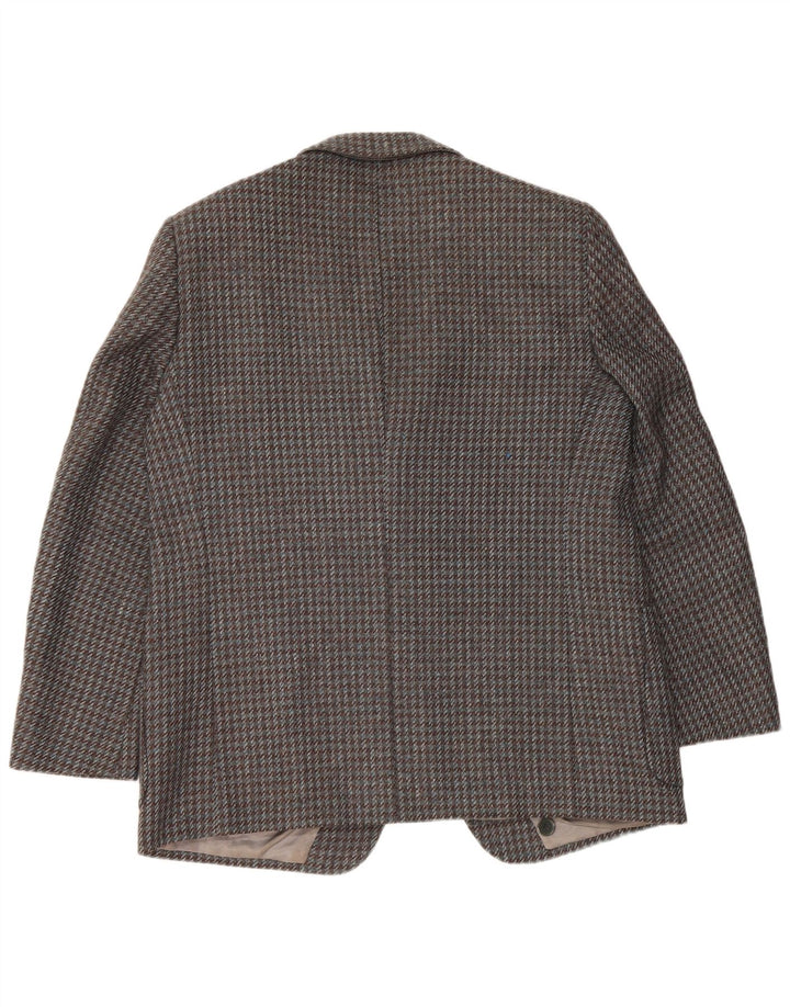 Jachetă blazer pentru bărbați VINTAGE cu 2 nasturi UK 38 Medium Gri Houndstooth