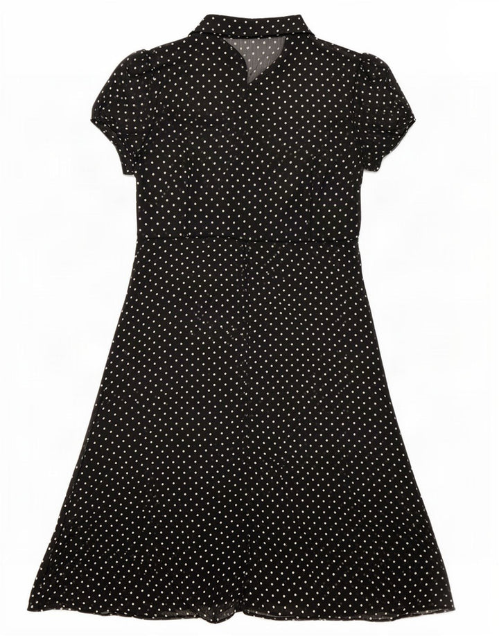Rochie A-Line Transparentă pentru Damă Marks & Spencer UK 14 Medium Black Spotted