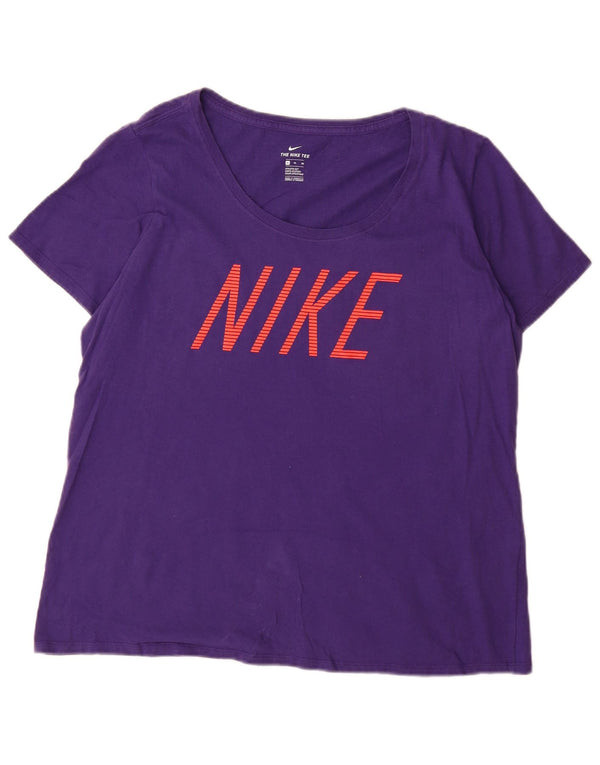 Tricou grafic NIKE pentru femei Athletic Cut Top UK 18 XL Bumbac violet