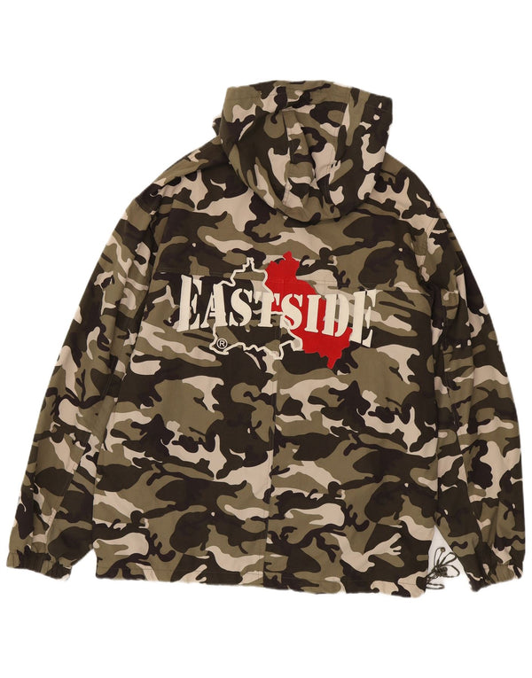 Jachetă Anorak cu glugă vintage pentru bărbați, UK 42 XL, bumbac, camuflaj, kaki