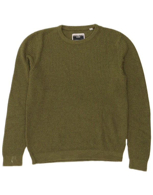 Jack & Jones Pulover pentru bărbați cu gât de barcă, mare, acrilic, kaki
