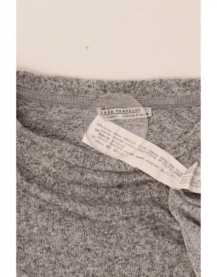 Tricou supradimensionat pentru femei Zara UK 10 mic, gri, viscoză