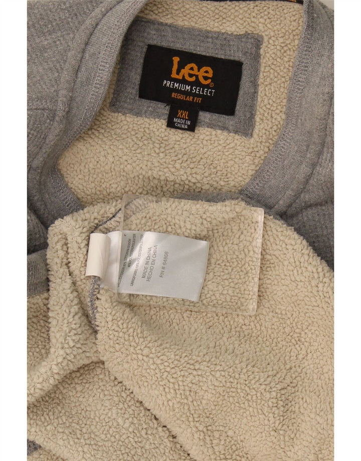 Hanorac Lee pentru bărbați, cu formă regulată, pulover 2XL, bumbac gri