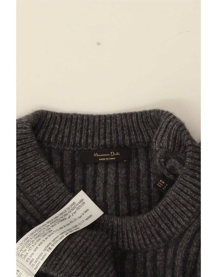 Pulover Massimo Dutti pentru damă cu gât crew pulover UK 16 mare lână gri