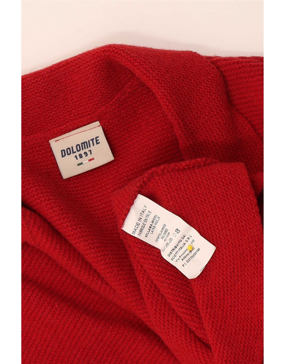 Pulover cardigan Dolomite pentru femei UK 16 Lână roșie mare