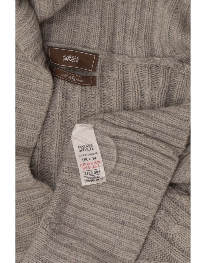 Pulover cardigan pentru femei Marks & Spencer UK 14 mare, gri acrilic