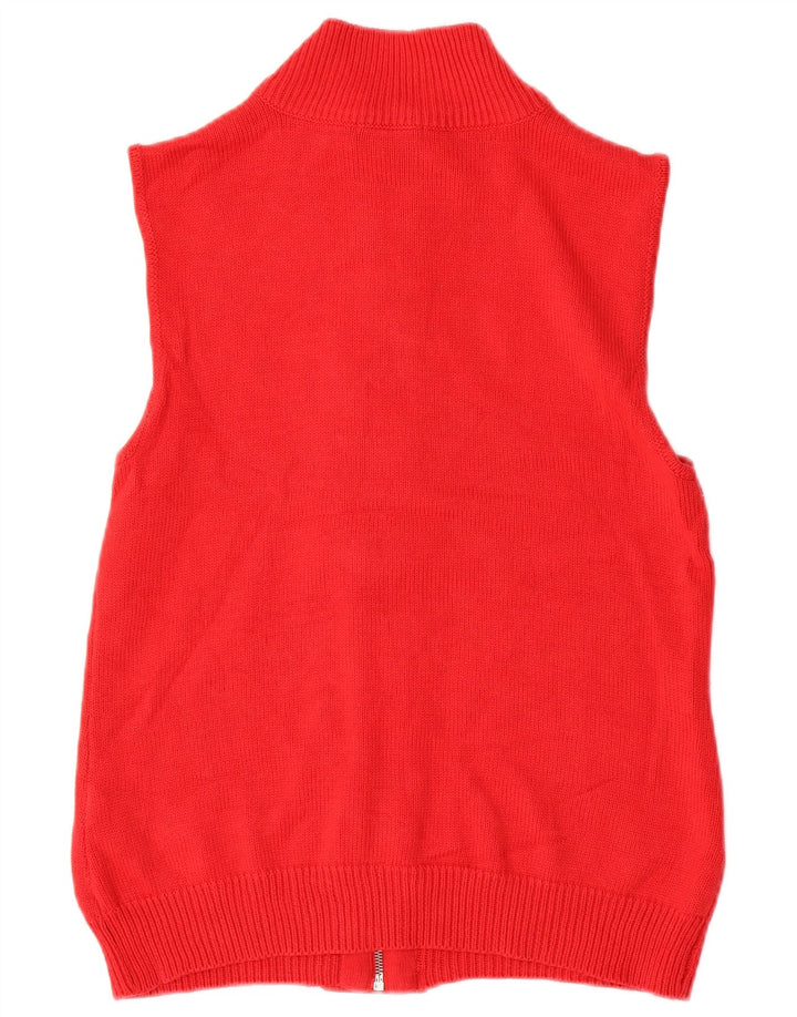 Pulover cardigan fără mâneci CHAPS pentru femei UK 16, mare, roșu, bumbac