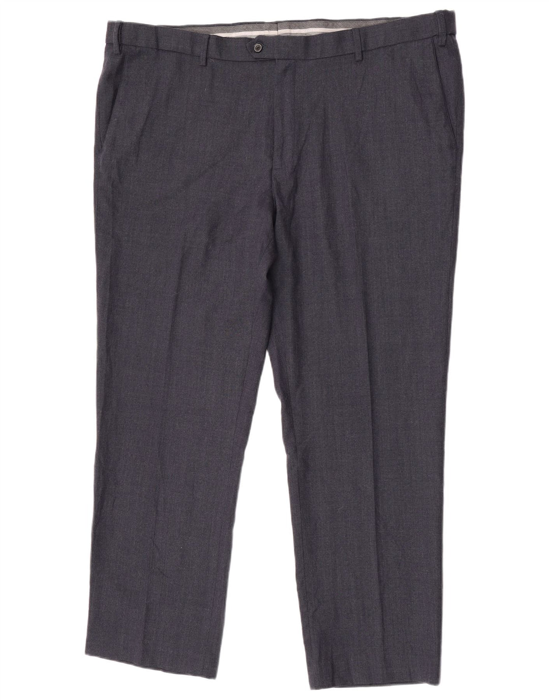 Pantaloni de costum pentru bărbați Marks & Spencer, cu tăiere obișnuită, L44 L31 Lână bleumarin