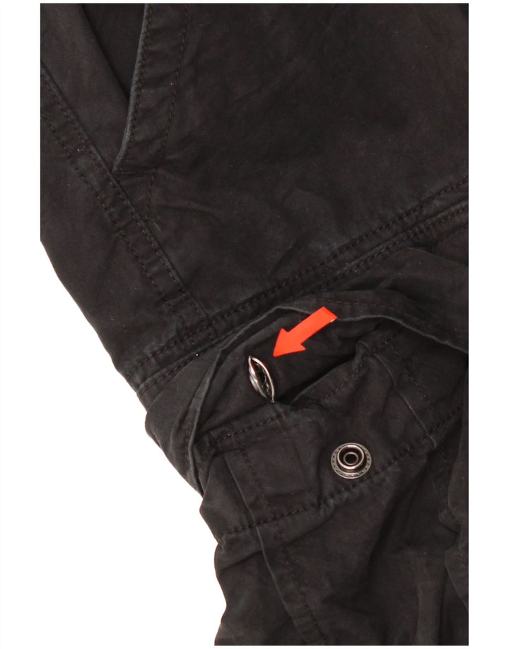 Pantaloni cargo drepti pentru bărbați Superdry W34 L27 bumbac negru