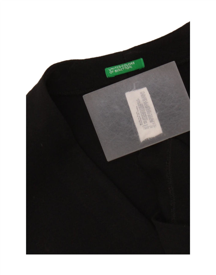 Pulover cardigan deschis pentru femei Benetton UK 14 Lână neagră medie