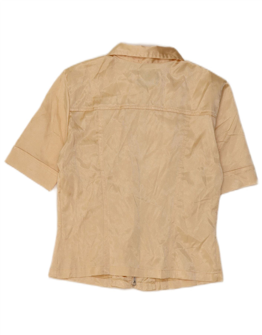Bluză de cămașă cu mânecă scurtă pentru femei Easy Crop UK 10 Poliester bej mic