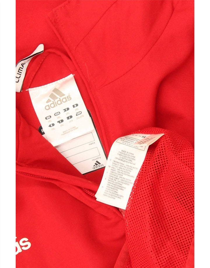 Jachetă pentru trening Adidas Climalite pentru bărbați, poliester roșu 2XL