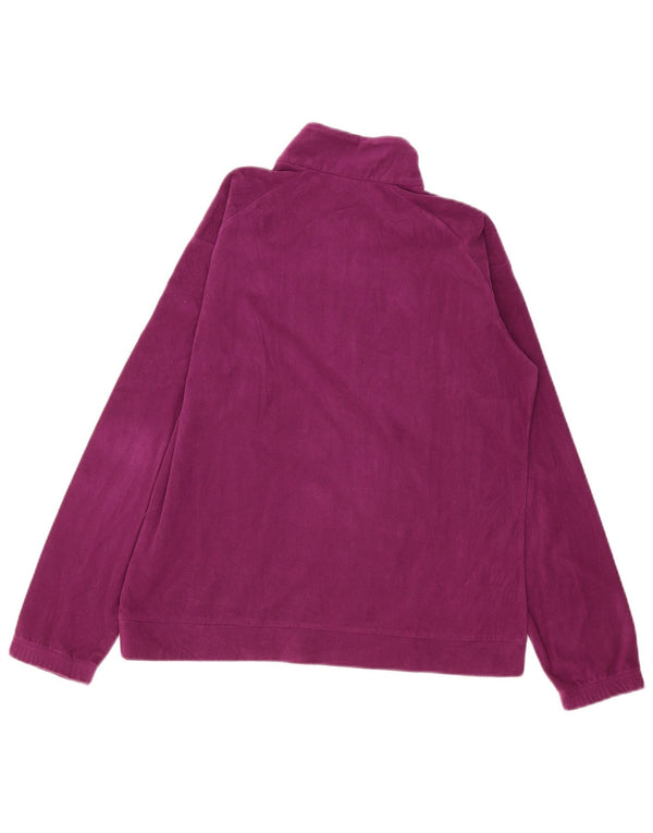 Pulover Asics pentru femei, cu fermoar și gât, din fleece UK 16, mare, violet, poliester