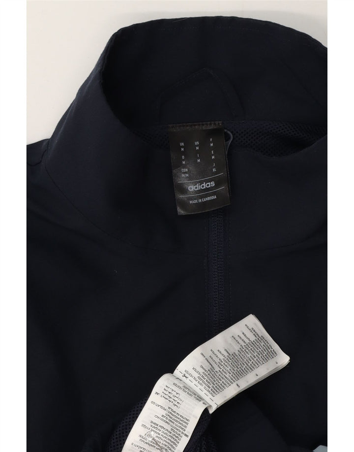 Jachetă de trening pentru bărbați Adidas, albastru mediu, poliester bloc de culoare