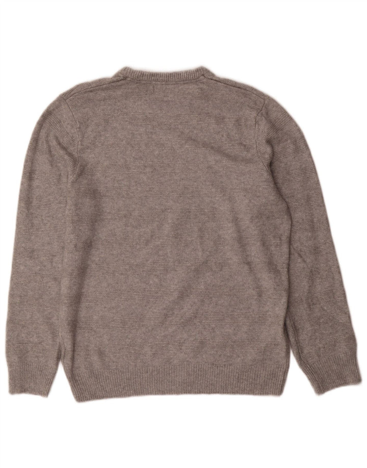 Pulover pentru bărbați Marks & Spencer cu gât roșu, XL, acrilic cu dungi gri