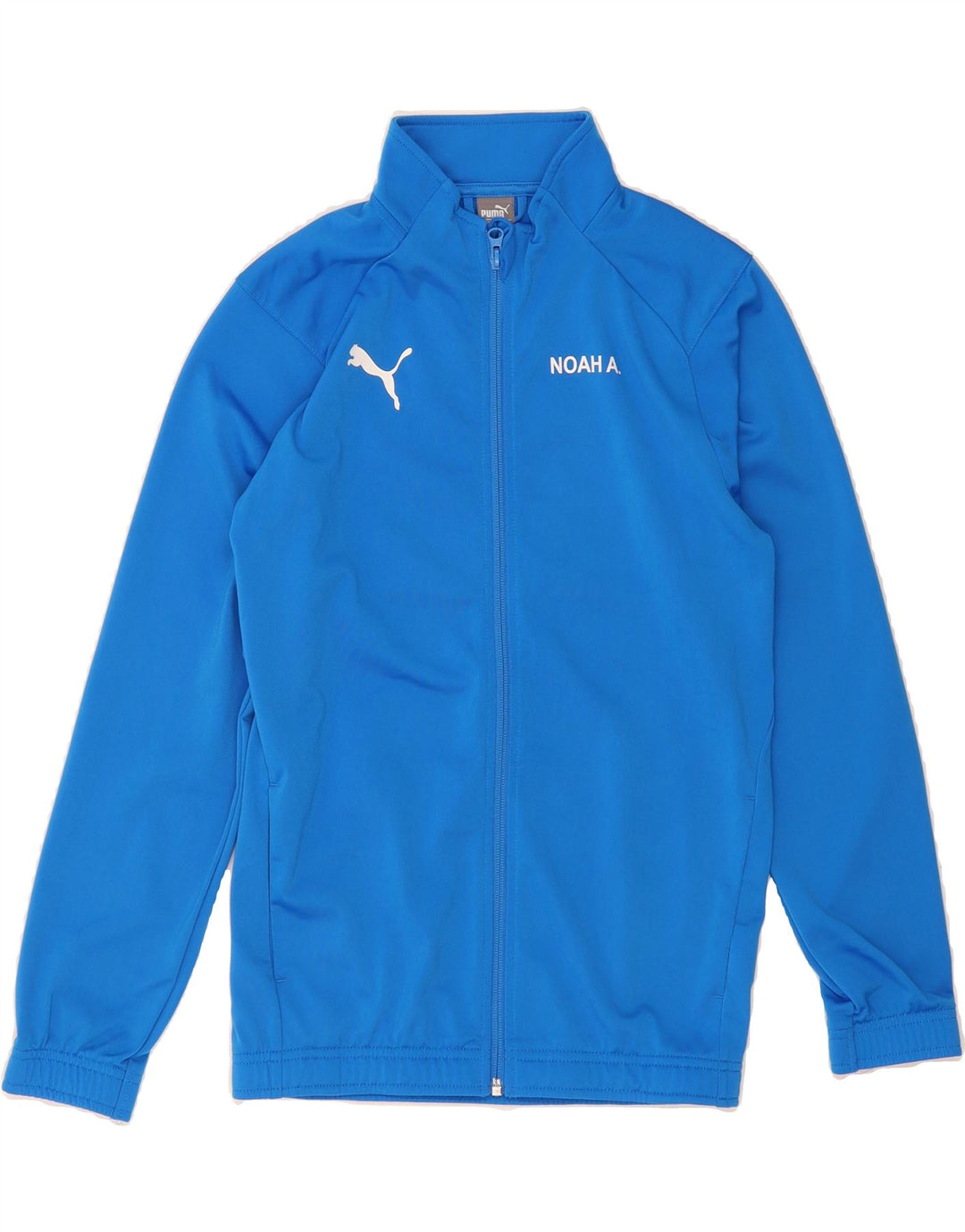 PUMA Boys Graphic Tracksuit Top Jacket 13-14 Years  Blue Polyester Vintage Puma and Second-Hand Puma from Messina Hembry 