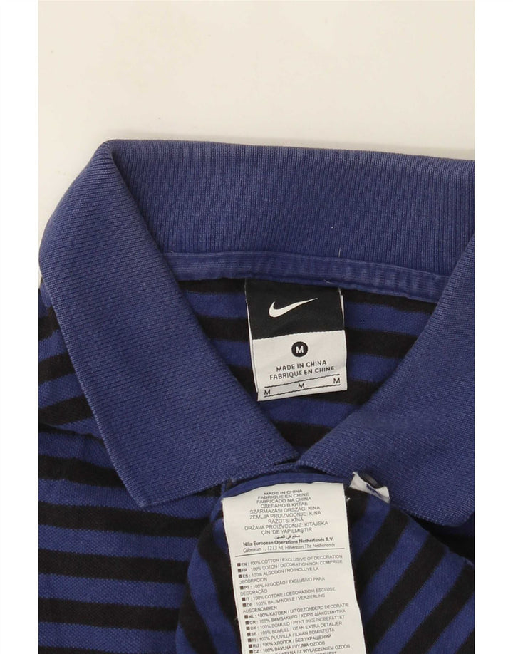 Tricou polo Nike pentru bărbați Inter Milan, bumbac cu dungi, albastru bleumarin mediu