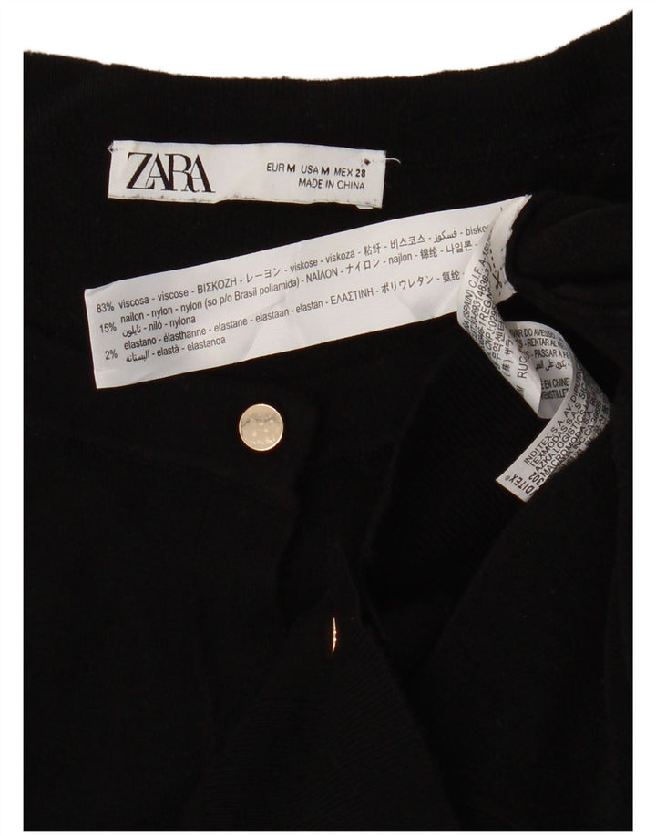 Pulover cardigan pentru femei Zara UK 12 Medium Black Viscose