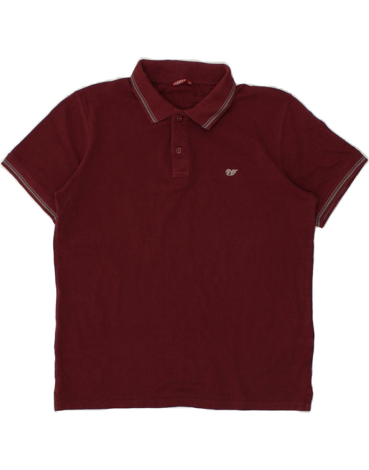 CARRERA Mens Polo Shirt Large Maroon Cotton Vintage Carrera and Second-Hand Carrera from Messina Hembry 