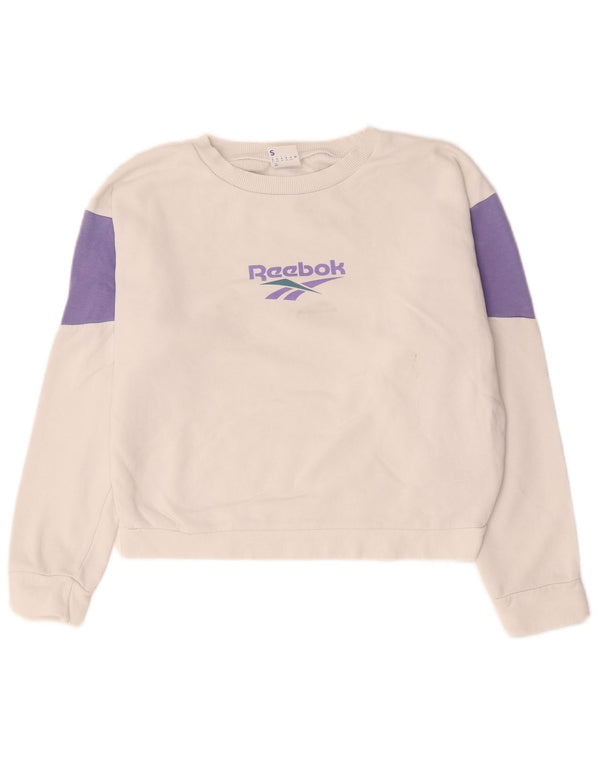 Pulover pentru femei Reebok Crop Oversized, UK 8/10 Small White