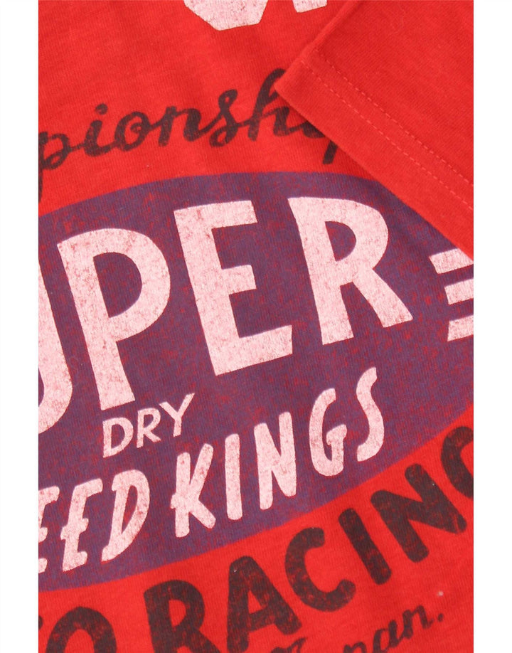 Tricou grafic pentru bărbați Superdry Top din bumbac roșu mediu