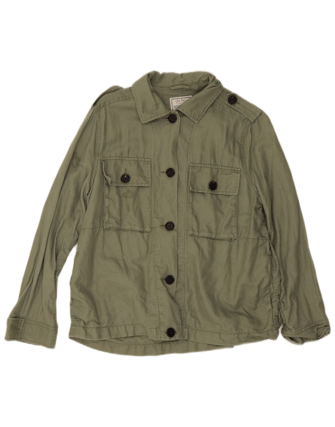 Jachetă militară supradimensionată pentru femei Fat Face UK 8 Small Green Linen