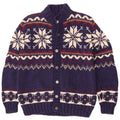 Pulover Cardigan Vintage pentru bărbați, albastru mediu Fair Isle