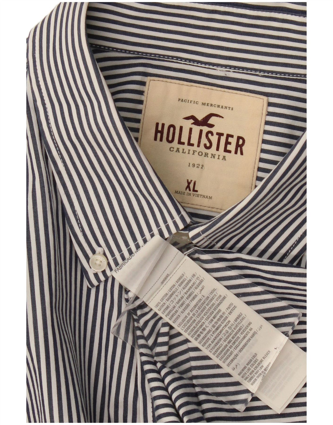 Cămașă Hollister pentru bărbați, XL, bleumarin, cu dungi din bumbac