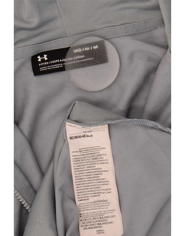 Pulover Under Armour pentru bărbați, cu fermoar, gri mediu, poliester color bloc