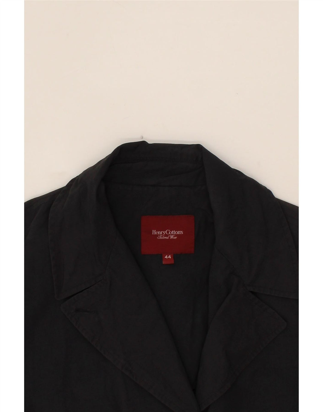 HENRY COTTONS Womens Trench Coat IT 44 Medium Navy Blue Vintage Henry Cottons and Second-Hand Henry Cottons from Messina Hembry 