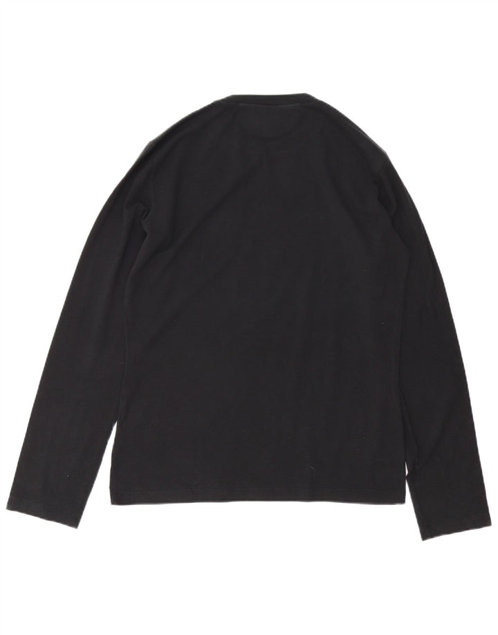 Armani Jeans Top pentru bărbați cu mânecă lungă, bumbac mediu negru