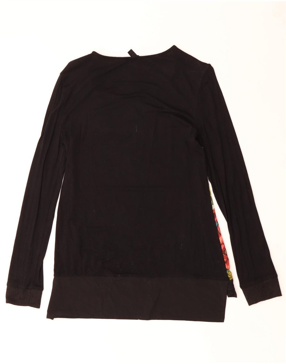 DESIGUAL Top grafic pentru femei cu mânecă lungă UK 12 Medium Black Floral