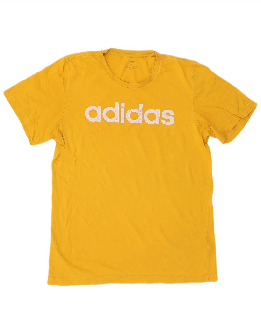 Tricou grafic pentru bărbați Adidas Top, bumbac galben mediu
