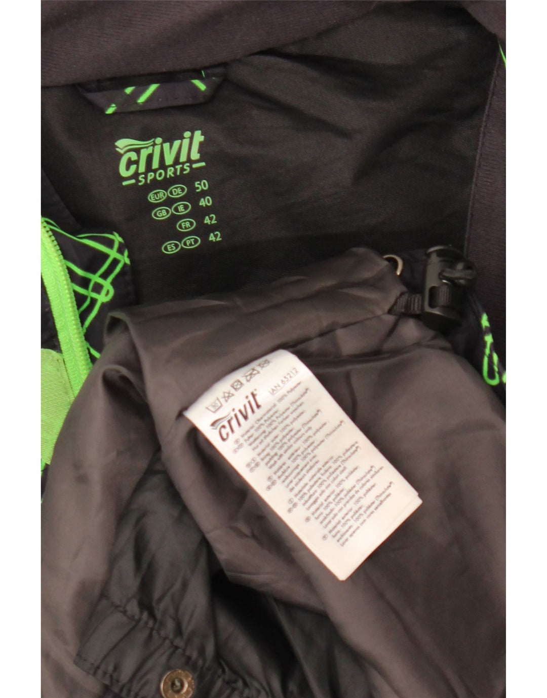 Jachetă de vânt pentru bărbați CRIVIT UK 40 mare, poliester geometric, albastru bleumarin