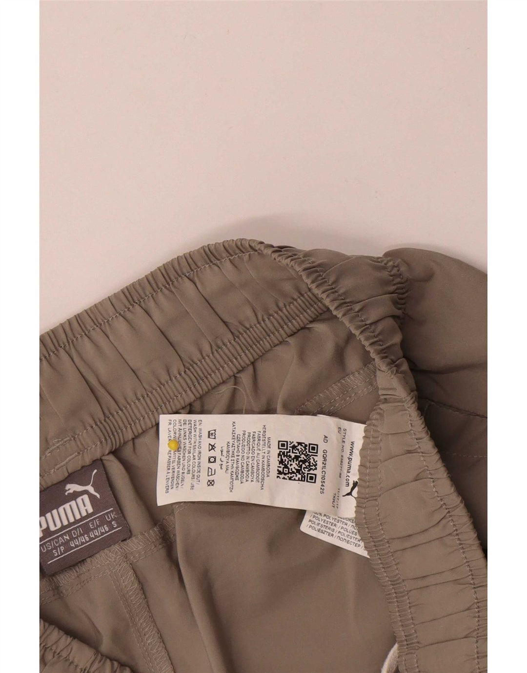 Pantaloni scurti sport Puma pentru damă, poliester bej mic