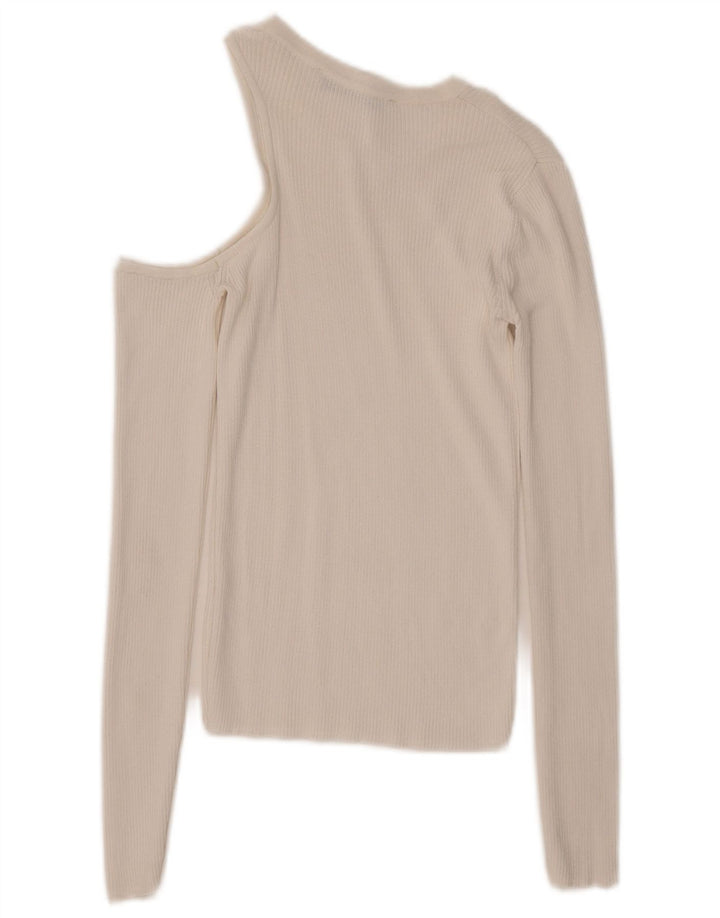Top pentru femei Zara cu mânecă lungă cu un umăr UK 8 Small White