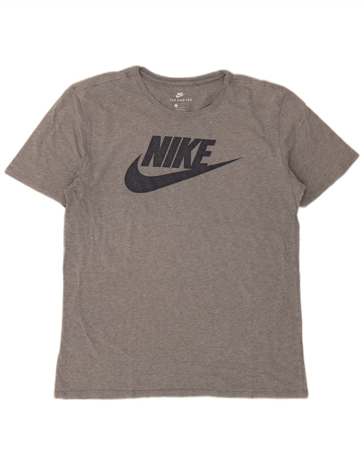 Tricou grafic Nike pentru bărbați, cu croială atletică. Top mare, gri pete