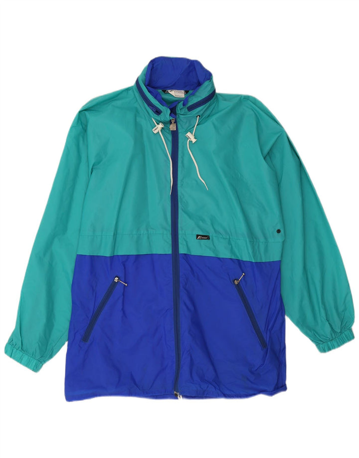 Jachetă de ploaie cu glugă K-Way pentru bărbați UK 38 Medium Green Colorblock Poliamidă