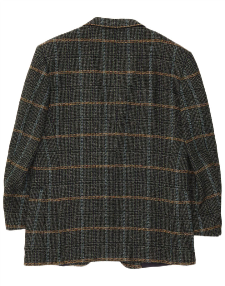 Nino Cerruti Jachetă pentru bărbați cu 2 nasturi IT 54 2XL Lână verde check