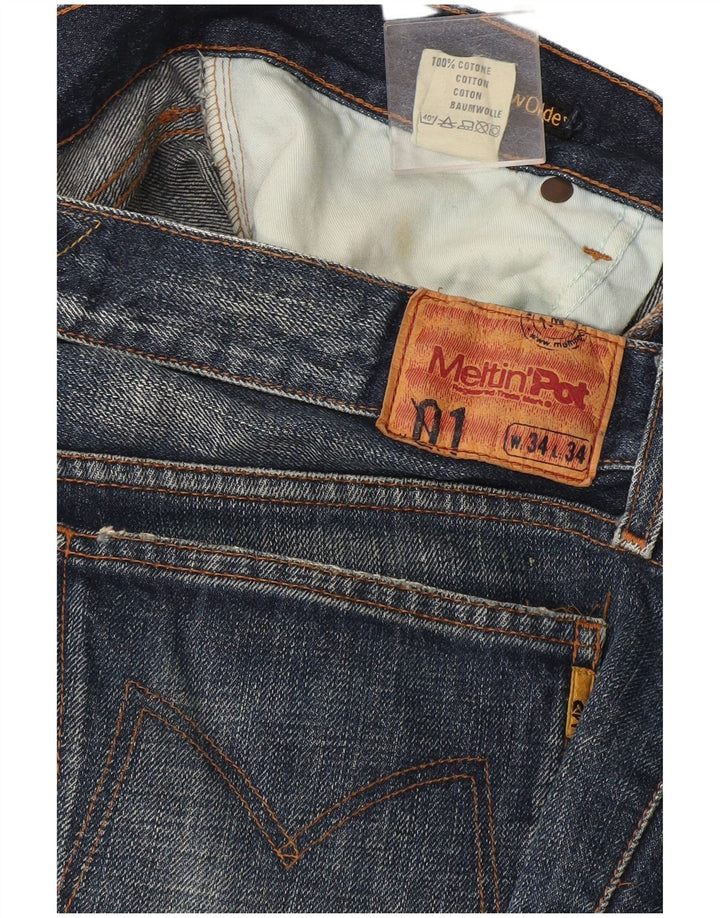 Meltin' Pot Blugi Bootcut pentru bărbați L34 L34 Bumbac albastru