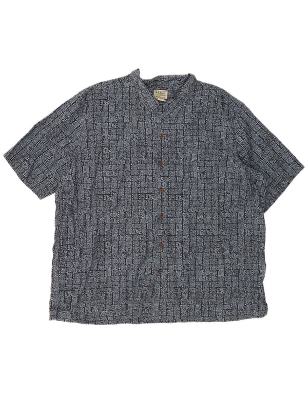 Cămașă cu mânecă scurtă pentru bărbați L.L.Bean, 2XL, albastru, geometric