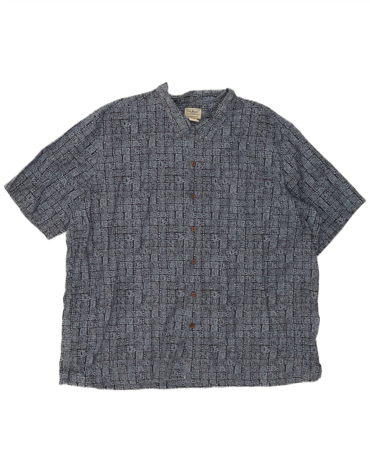 Cămașă cu mânecă scurtă pentru bărbați L.L.Bean, 2XL, albastru, geometric