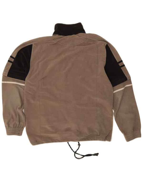 Lotto Mens Velour Trening Top Jacket UK 40/42 Large Beige Colorblock